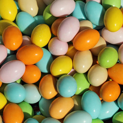 colorful dragees as background
