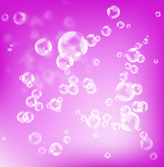 Abstract blurred beautiful pink background with soap bubbles