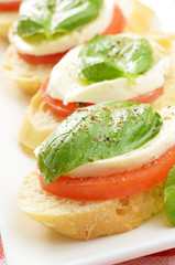 Caprese sandwiches with mozzarella