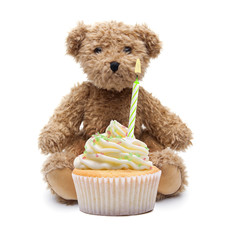 Teddybär mit Muffin