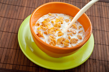 Cereal and milk.