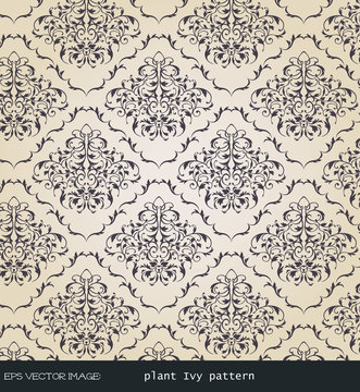 eps Vector image:vintage. plant Ivy pattern