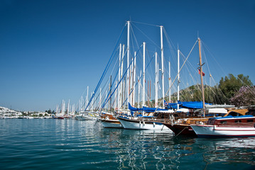 Obraz premium Voiliers dans le port de Bodrum, Turquie