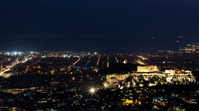 acropolis of athens sunset timelapse