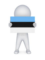 3d small person with flag of Estonia.