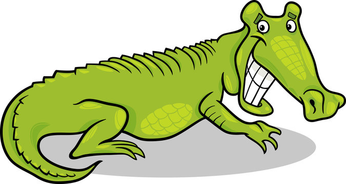 cartoon illustration of crocodile