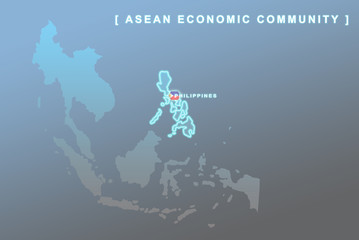 Fototapeta na wymiar Philippines country that will be member of AEC map