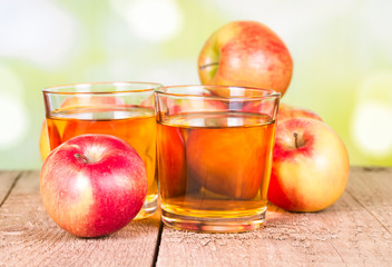 Two glasses of apple juice
