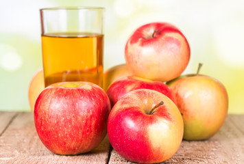 Two glasses of apple juice