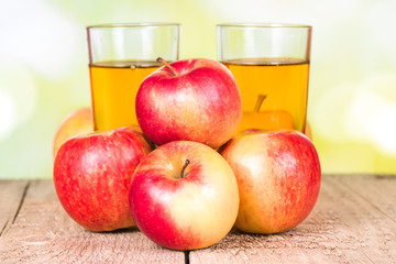 Two glasses of apple juice