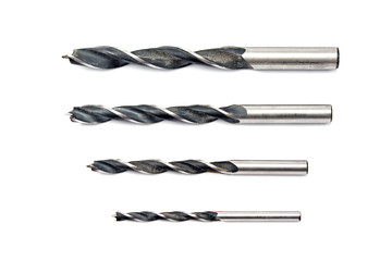 Set of used drill bits for wood