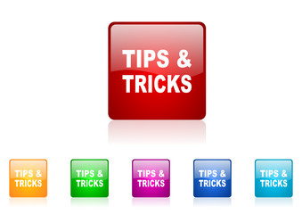 tips tricks vector glossy web icon set