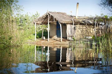 traditional fisherman hut in Danube Delta