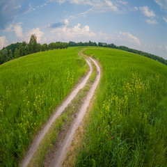 landscape through fish eye lens