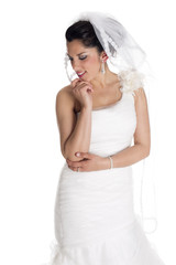 beautiful bride think