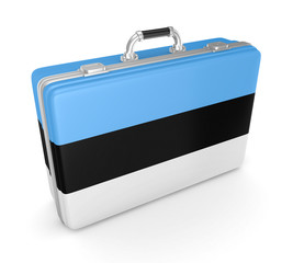 Suitcase with flag of Estonia.