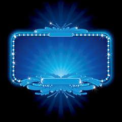 Blue luxury neon sign, image ready for your text