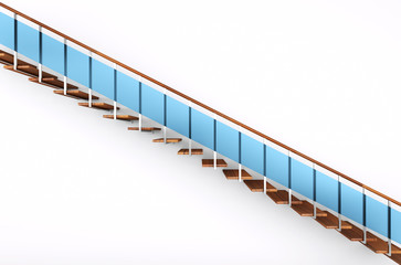modern stairs with blue glass