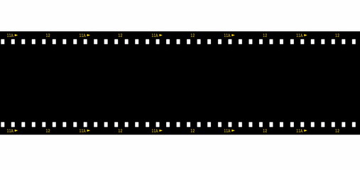 Cinema film strip black blank isolated on white