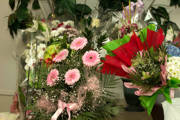 Fototapeta na wymiar Festive bunches of flowers