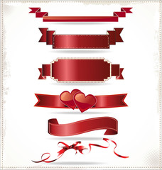 Retro red ribbons