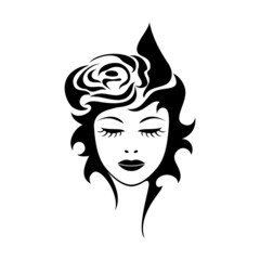 beautiful woman with rose