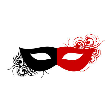 black and red carnival mask