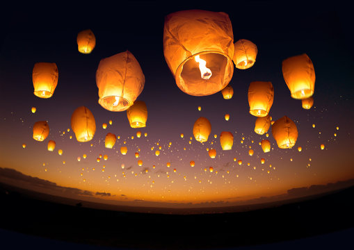 Flying Chinese Lanterns