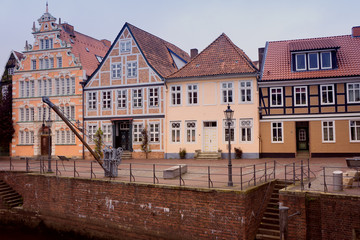 Fototapeta premium Am Wasser-West in Stade,Niedersachsen,Deutschland