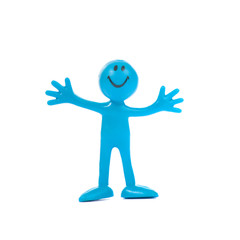 The blue smiling man