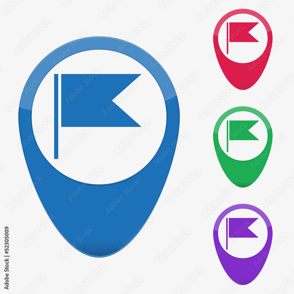Fototapete vector illustration web buttons pointer - flag