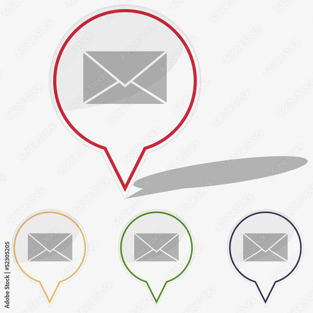 Poster vector illustration web buttons pointer - envelope