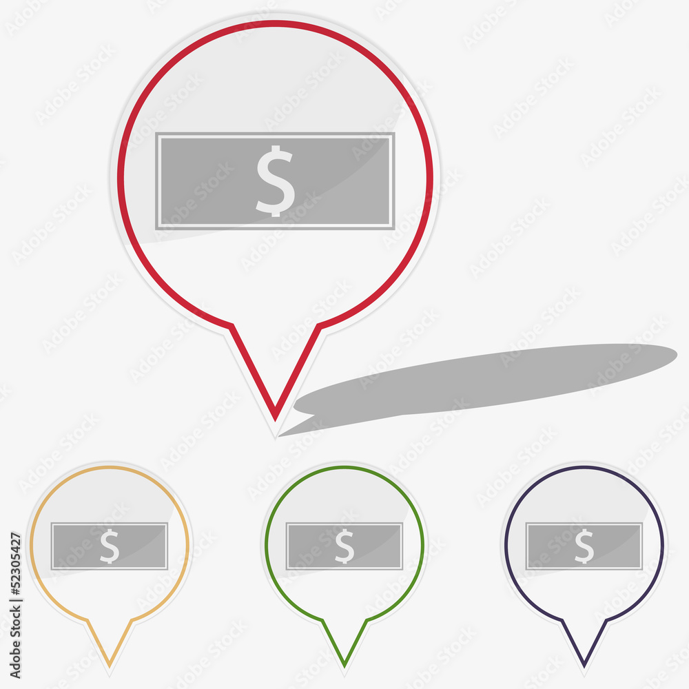 Poster vector illustration web buttons pointer - cash