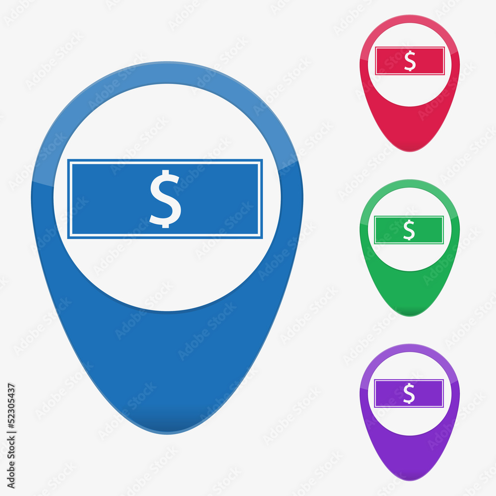 Poster vector illustration web buttons pointer - cash