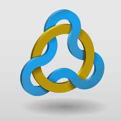 Abstract illustration of a celtic knot triquetra with ring