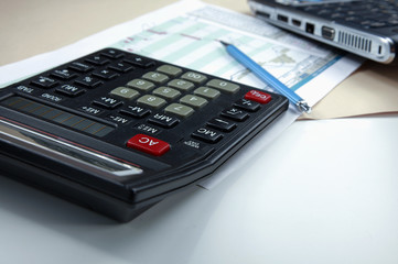 Closeup image of calculator keyboard