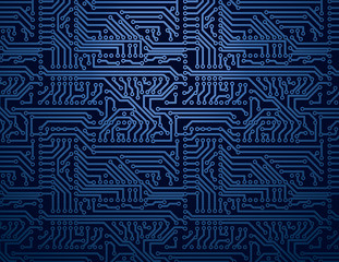 Vector blue circuit board background