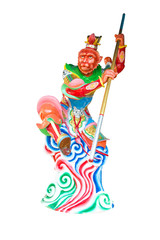 Ancient traditional Chinese god isolated in white