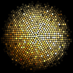 Vector gold disco lights background