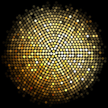 Vector gold disco lights background