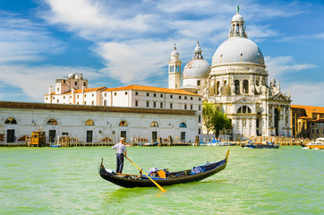 Naklejka premium Gondola on the Grand Canal in Venice, Italy