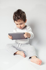 Baby using digital tablet