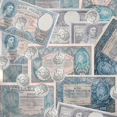 Background of the old Polish money