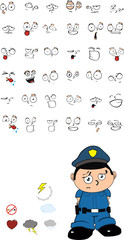 funny kid cartoon policeman set3