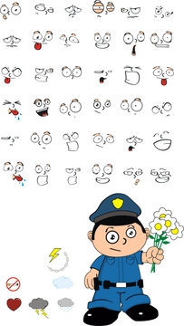 funny kid cartoon policeman set10