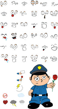 funny kid cartoon policeman set9