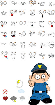 funny kid cartoon policeman set5
