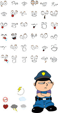 funny kid cartoon policeman set2