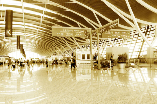 passenger in the shanghai pudong airport