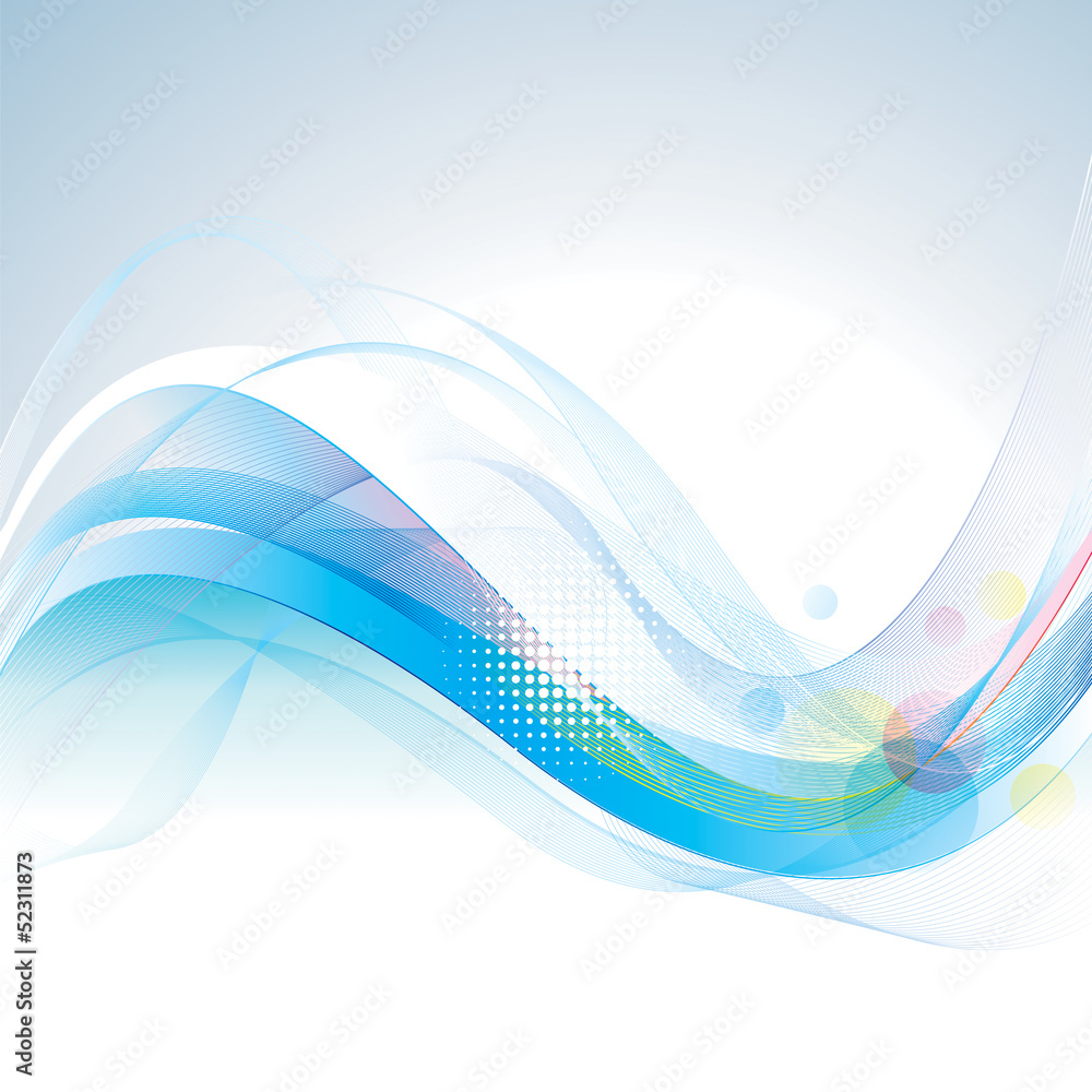 Aufkleber Abstract smooth lines wave background.